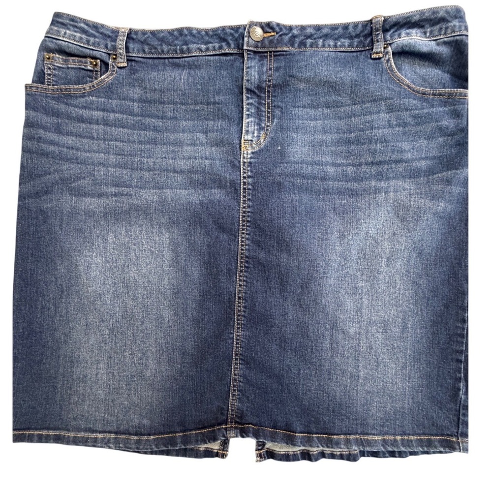Westport‎ 1962 Womens Plus Size 20 Denim Pencil Skirt Medium Wash Stretch Blue
